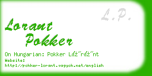 lorant pokker business card